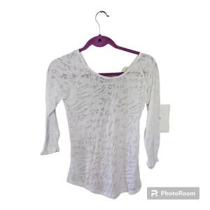 Derek Heart Long Sleeve Cut Out Back (size L, 10/13 White)